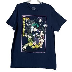 My Hero Academia Short Sleeve T-Shirt Navy Blue Size Medium